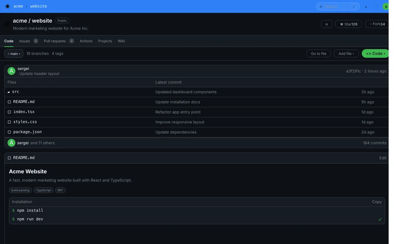 Developer Dashboard
